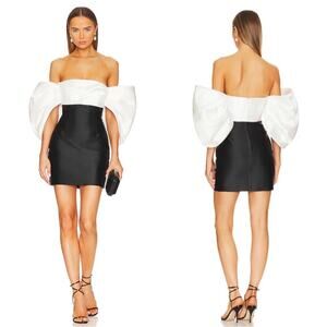 Solace London Black and White Mini Dress